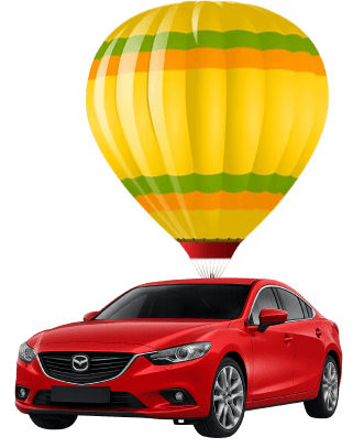 Balloon car with balloon